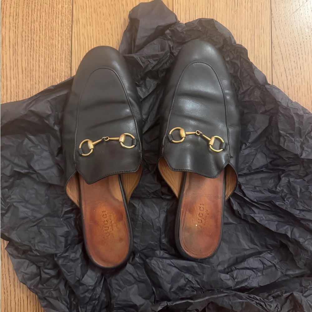 Gucci Leather Princetown Slipper with Horsebit Hardware